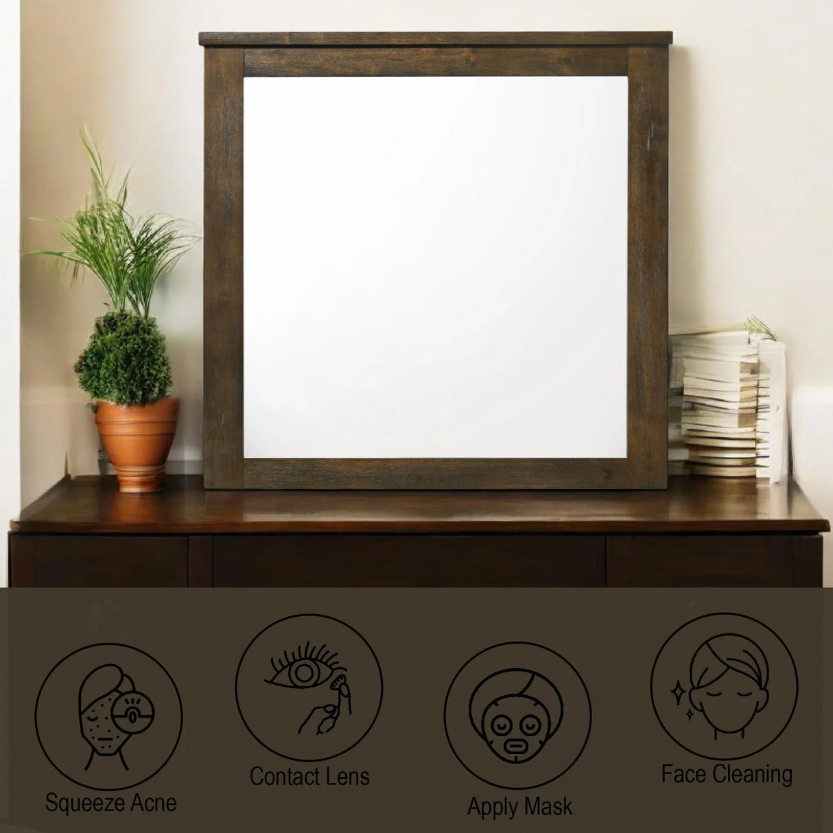 Merrilee - Mirror - Oak - Furniture Home Direct