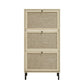 Modern Rattan 3 Door Shoe Rack Cabinet For Entryway - Furniture Home Direct