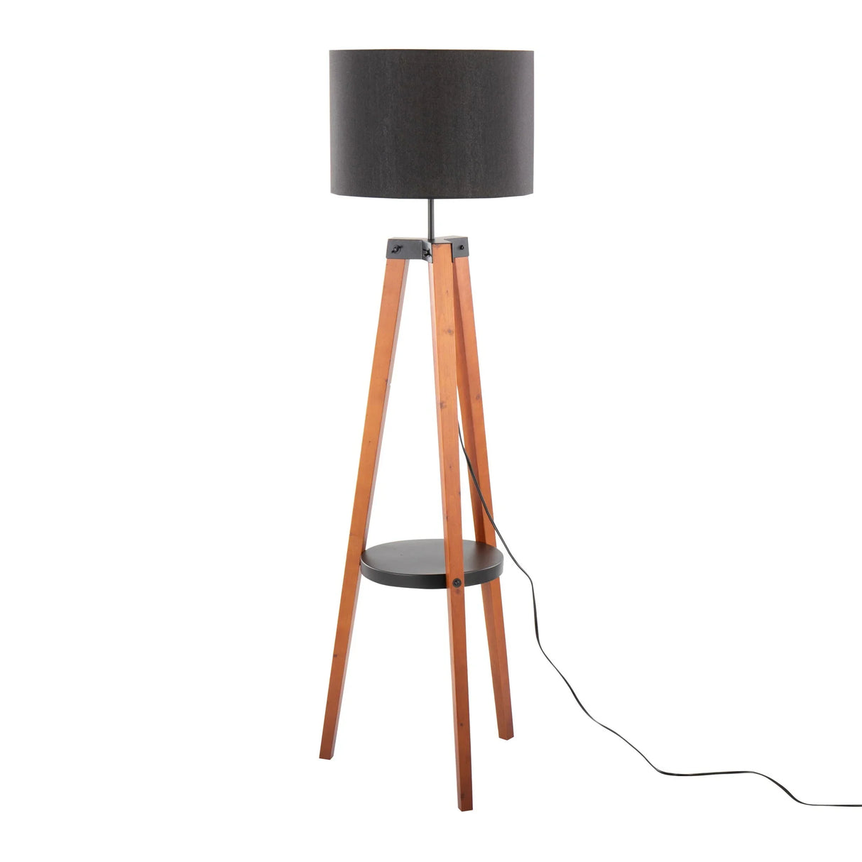 Compass - Mid Century Modern Floor Lamp With Shelf - Furniture Home Direct