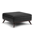 Owen - Square Coffee Table Storage Ottoman - Distressed Black - Furniture Home Direct