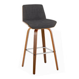 Corazza - Mid Century Modern Fixed Height Barstool With Swivel With Square Footrest (Set of 2) - Furniture Home Direct
