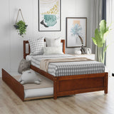 Platform Bed Wood Bed Frame With Trundle - Furniture Home Direct