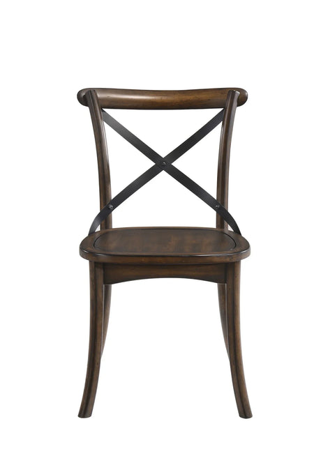 Kaelyn - Metal Side Chair (Set of 2) - Dark Oak - Furniture Home Direct