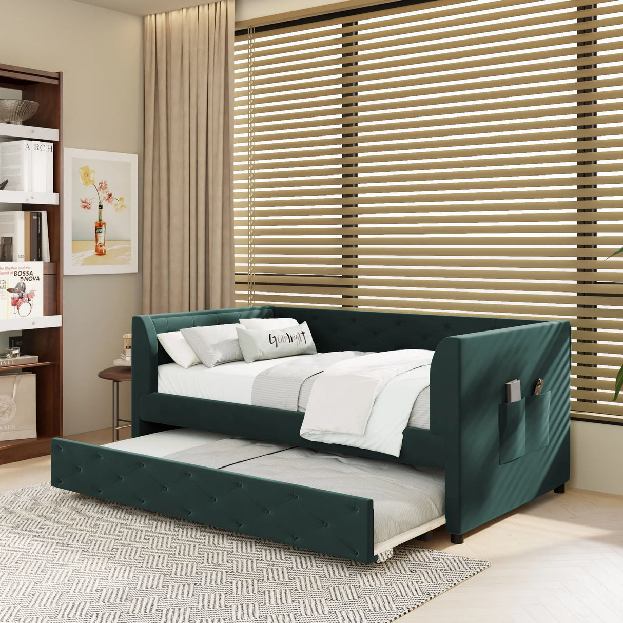 Upholstered Tufted Daybed With Trundle - Furniture Home Direct