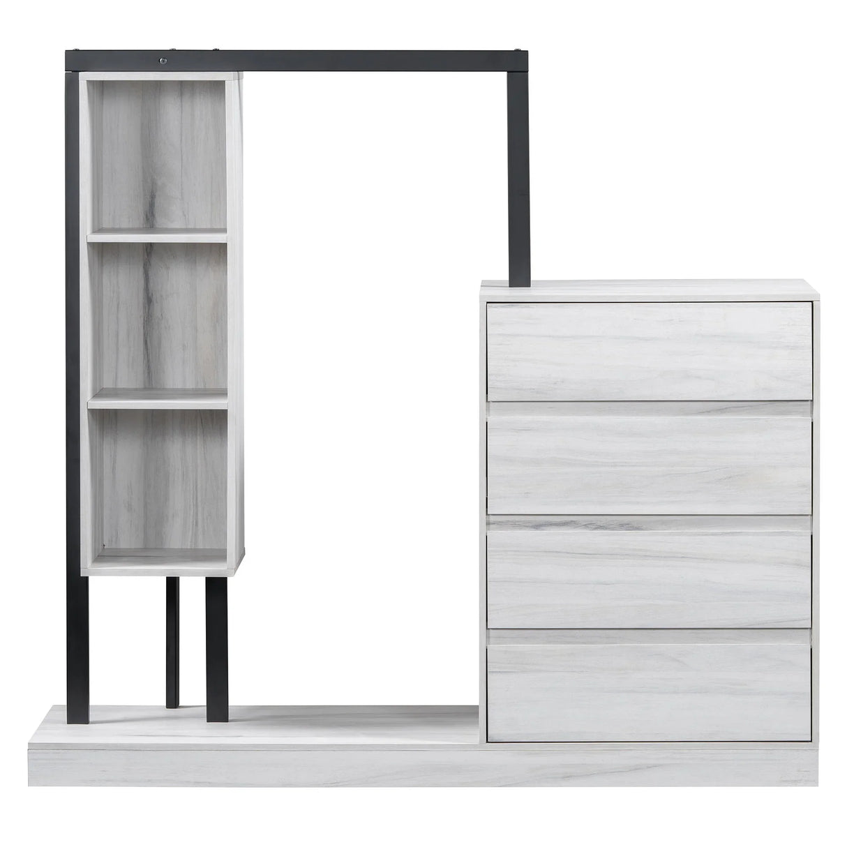 Wardrobe With 4 Drawers And 3 Shelves - Furniture Home Direct