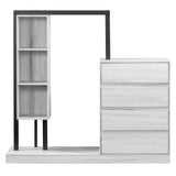Wardrobe With 4 Drawers And 3 Shelves - Furniture Home Direct