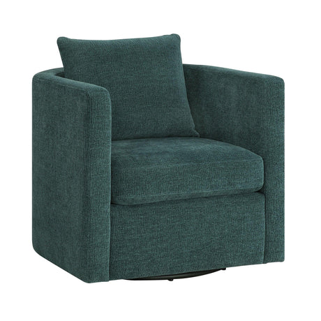 Sutton - Swivel Barrel Chair - Peacock - Furniture Home Direct