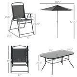 Outsunny - Patio Dining Set With Table Umbrella, Folding Chairs And Dining Table, Outdoor Patio Furniture Set - Furniture Home Direct