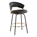 Jie - Fixed Height Contemporary Counter Stool With Swivel Round Footrest (Set of 2) - Furniture Home Direct