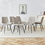 Dining Chairs Faux Leather Set Of 6 Modern Light Gray - Furniture Home Direct