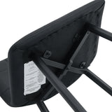 Counter Stool Set Faux Leather Tufted Cushions Black - Furniture Home Direct