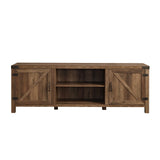 Rustic Farmhouse Double Barn Door 70" TV Stand For 80" TVs With Center Shelves - Furniture Home Direct