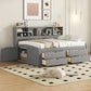 Daybed With 2 Bedside Cabinets, Upper Shelves And 4 Drawers - Furniture Home Direct