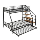 Metal Bunk Bed With Trundle And Storage Staircase - Furniture Home Direct