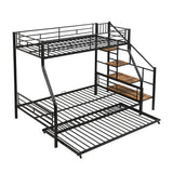 Metal Bunk Bed With Trundle And Storage Staircase - Furniture Home Direct