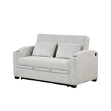 Pull Out Loveseat Sofa With Adjsutable Backrest, 2 Pillows, Cup Holders, USB Ports For Living Room - Furniture Home Direct