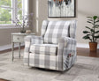 Patli - Glider Chair With Swivel - Gray / White - Furniture Home Direct