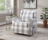 Patli - Glider Chair With Swivel - Gray / White - Furniture Home Direct