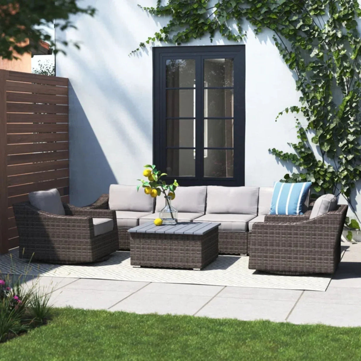 Stylish Sofa Seating Group With Cushions Perfect For Outdoor Gatherings - Furniture Home Direct