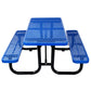 Rectangular Outdoor Steel Picnic Table With Umbrella Pole - Furniture Home Direct