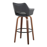 Mustang - Contemporary Fixed Height Barstool With Swivel & Round Footrest (Set of 2) - Furniture Home Direct
