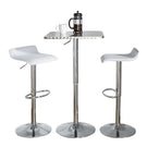 Ale - 3 Piece Bar Set Bistro Square Contemporary Adjustable Oval Footrest - Furniture Home Direct