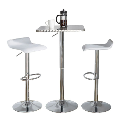 Ale - 3 Piece Bar Set Bistro Square Contemporary Adjustable Oval Footrest - Furniture Home Direct