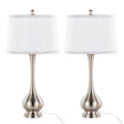 Cairo - Contemporary Table Lamp (Set of 2) - Nickel / White / Silver Trim - Furniture Home Direct
