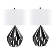 Geo - Me Tri Contemporary Table Lamp (Set of 2) - Matte Black / White - Furniture Home Direct