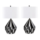 Geo - Me Tri Contemporary Table Lamp (Set of 2) - Matte Black / White - Furniture Home Direct