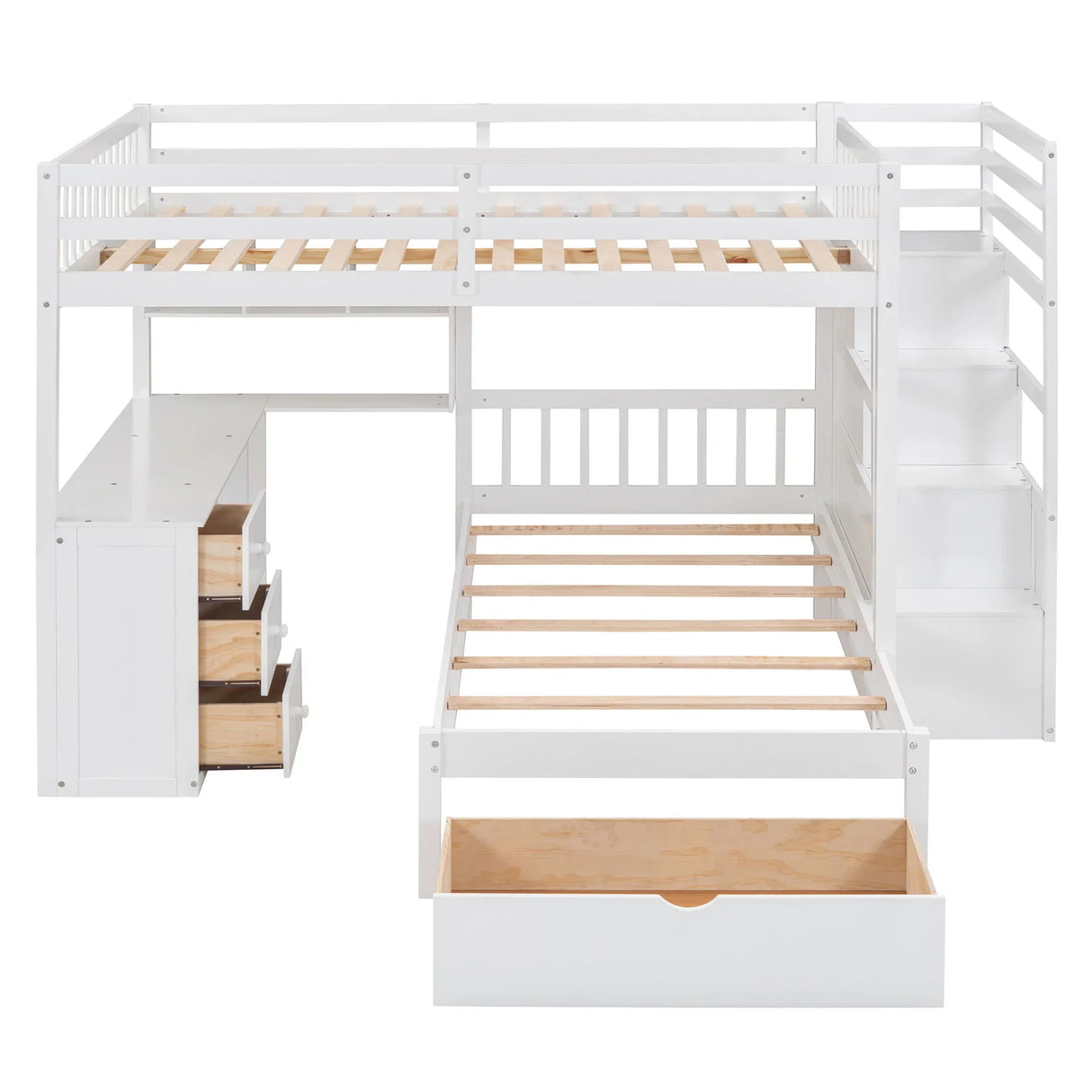 Bunk Bed With Desk, Drawers And Shelves - Furniture Home Direct