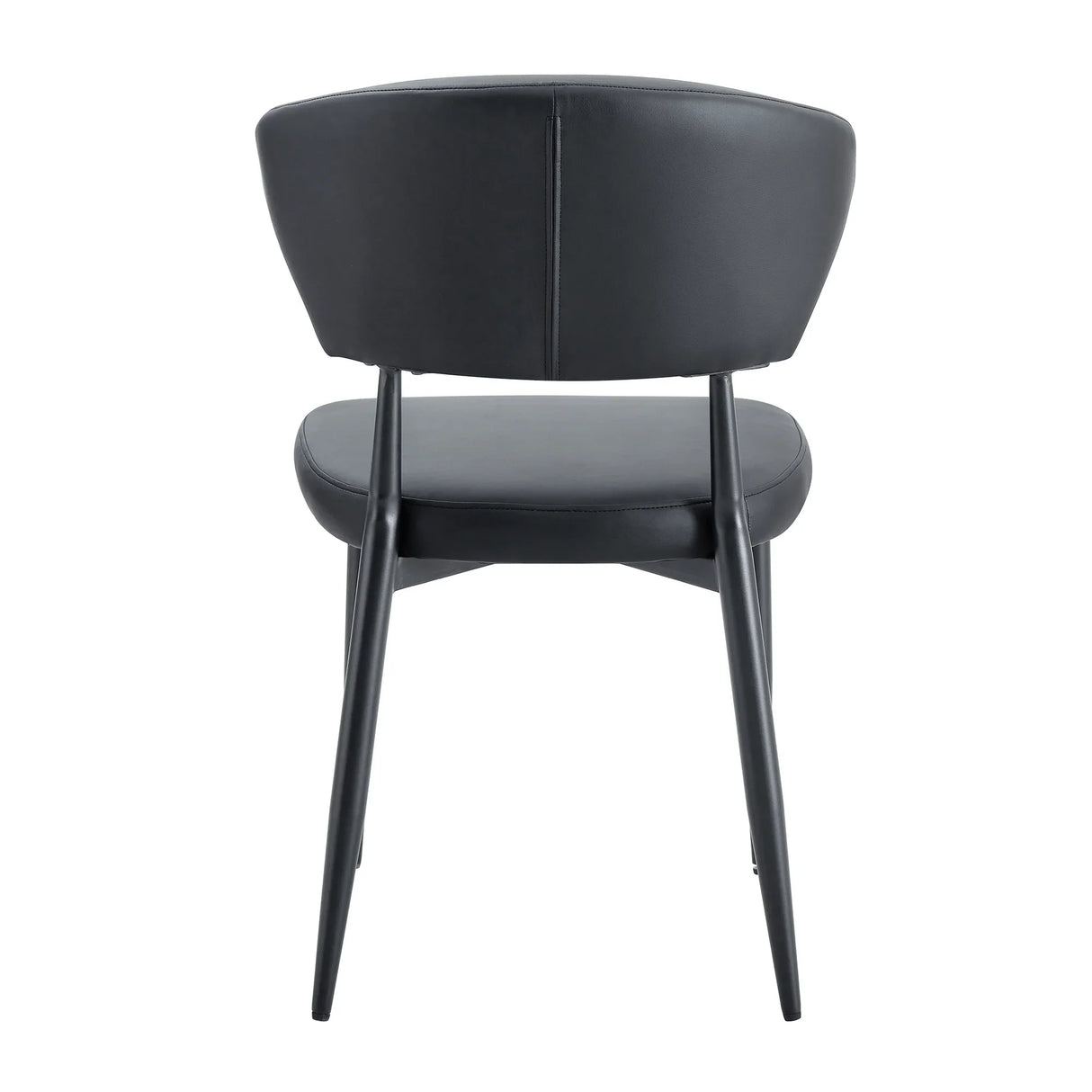Dining Chairs Set Of 4 Modern PU Leather Metal Legs Black - Furniture Home Direct