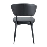 Dining Chairs Set Of 4 Modern PU Leather Metal Legs Black - Furniture Home Direct