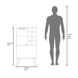 Fairfax WIne Cabinet with glass rack and storage,white - Furniture Home Direct