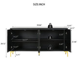 Modern Sideboard Buffet Cabinet With Handleless Press To Open Design With 4 Doors - Furniture Home Direct