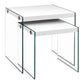 Accent Nesting Table Clear Tempered Glass For Living Room (Set of 2) - Furniture Home Direct