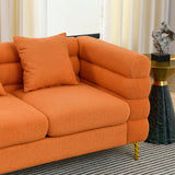 2 PC Living Room Set ( 2 Sofas) - Orange - Furniture Home Direct