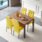 5 Piece Dining Set Including Velvet High Back Nordic Dining Chair & Creative Design Dining Table - Furniture Home Direct