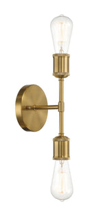 Reverie - Double Lights Bathroom Wall Sconce Over Mirror - Clear / Gold - Furniture Home Direct