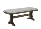 Dining Set Rustic Wood Bench and Upholstered Chairs Brown - Furniture Home Direct