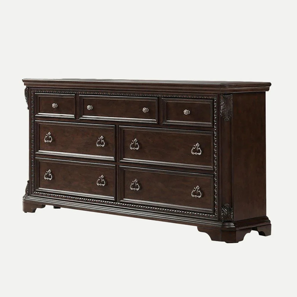 7 Drawer Dresser - Mahogany - Furniture Home Direct