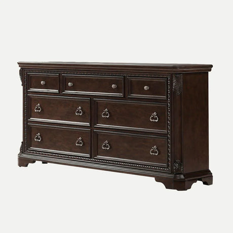 7 Drawer Dresser - Mahogany - Furniture Home Direct