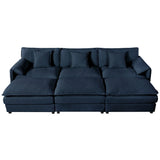 Modern Comfy Deep Seat Modular Sectional Sofa Cloud Couch With Ottoman - Furniture Home Direct