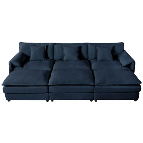 Modern Comfy Deep Seat Modular Sectional Sofa Cloud Couch With Ottoman - Furniture Home Direct