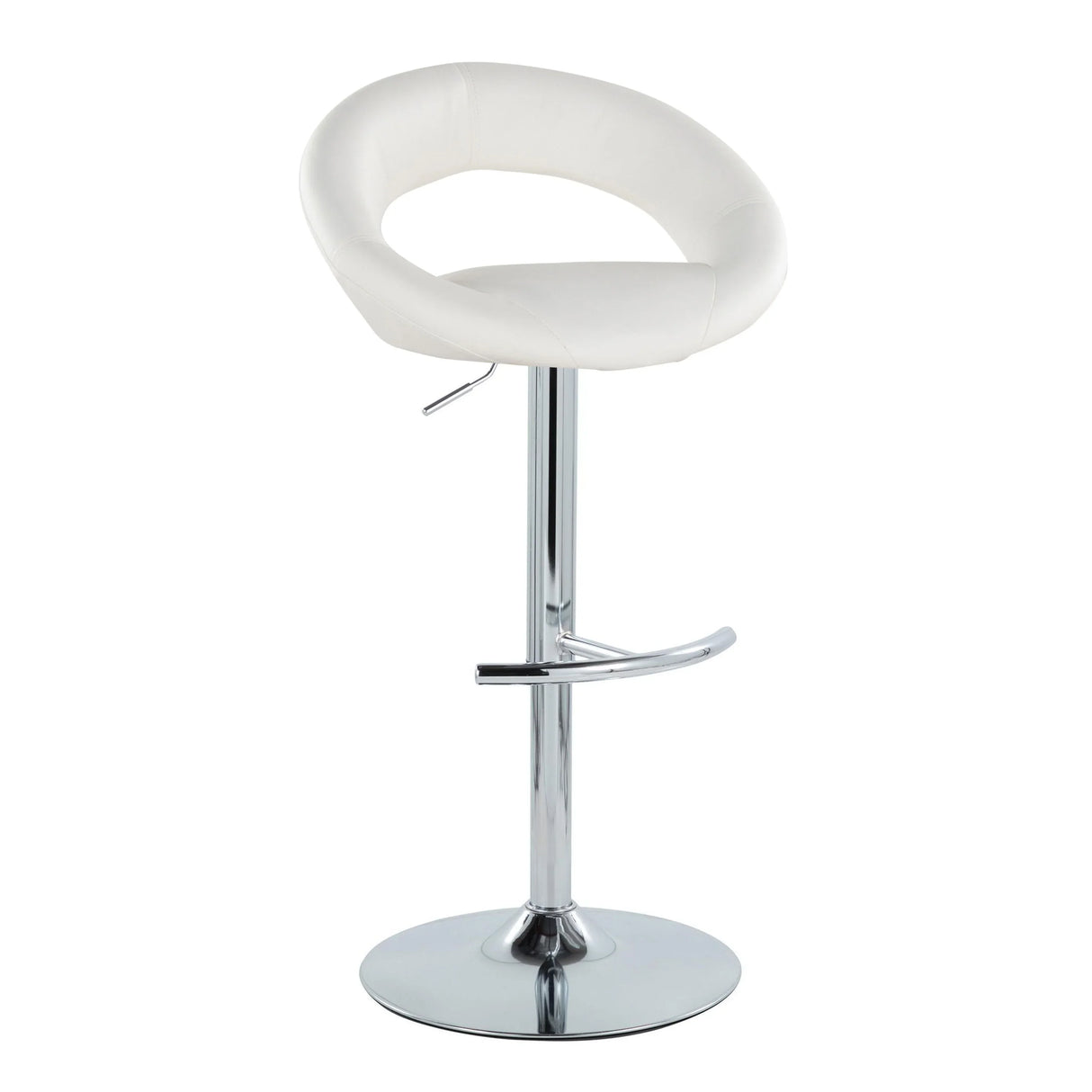 Posh - Contemporary Adjustable Barstool With Swivel With Rounded T Footrest (Set of 2) - Furniture Home Direct