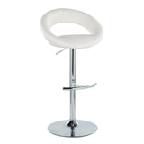 Posh - Contemporary Adjustable Barstool With Swivel With Rounded T Footrest (Set of 2) - Furniture Home Direct