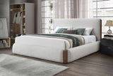 Sandro - Eastern King Bed Boucle - Walnut / White - Furniture Home Direct
