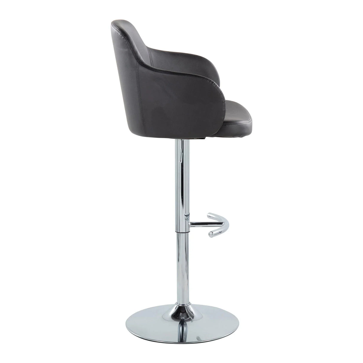 Boyne - Contemporary Adjustable Barstool With Swivel & Rounded T Footrest (Set of 2) - Furniture Home Direct