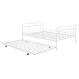 Metal Daybed With Curved Handle Design And Trundle - Furniture Home Direct
