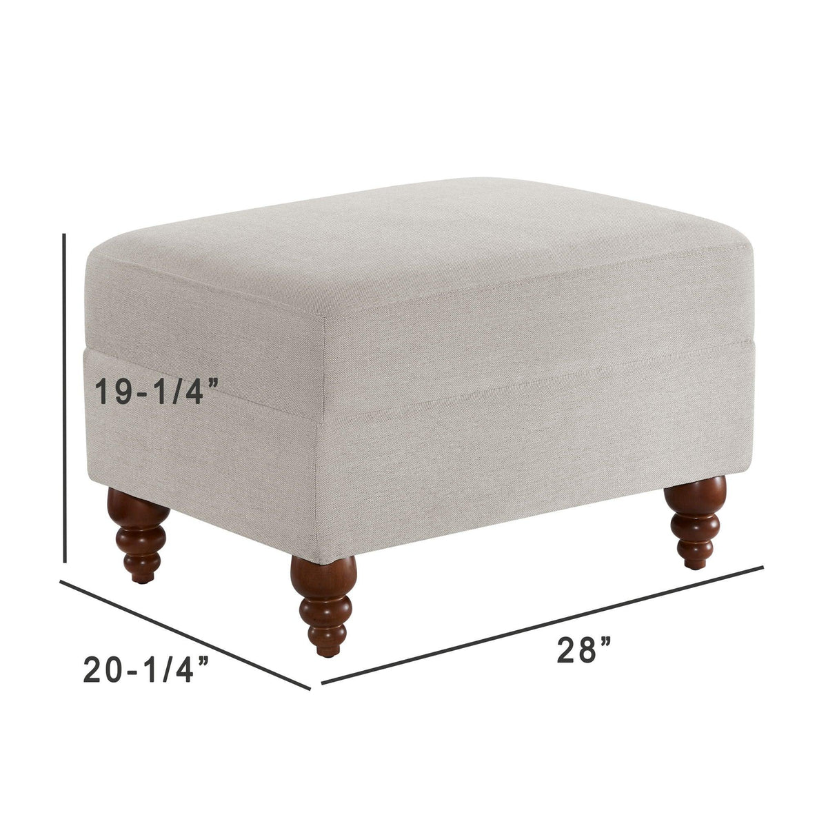 Candor - Ottoman Upholstered Footrest - Beige / Gray - Furniture Home Direct